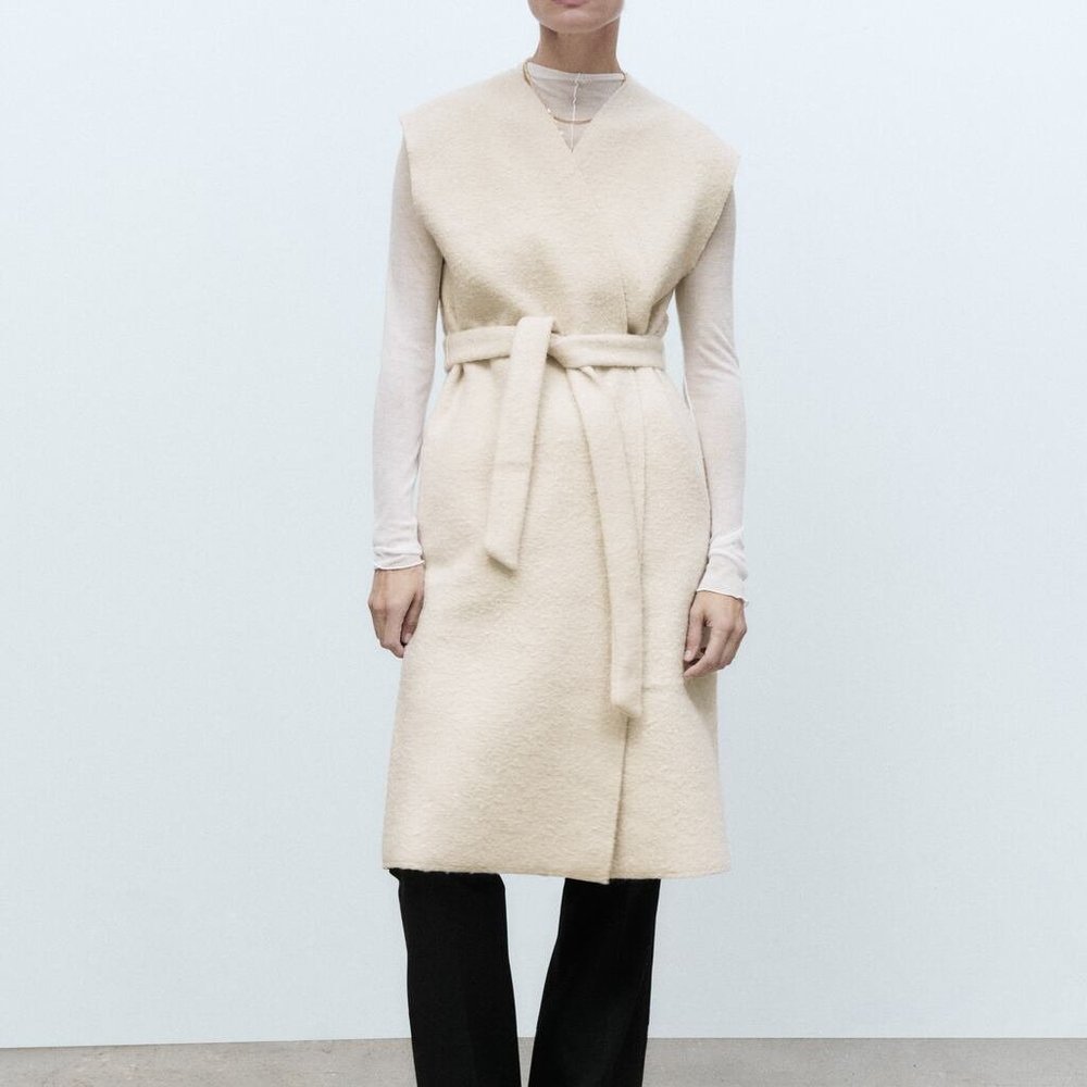 Zara Sleeveless Waistcoat with Belt